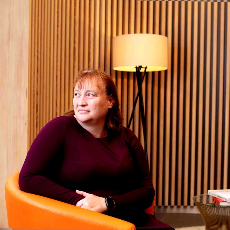 Portrait of Professor Denise Hawkes, economist and advocate for inclusive education