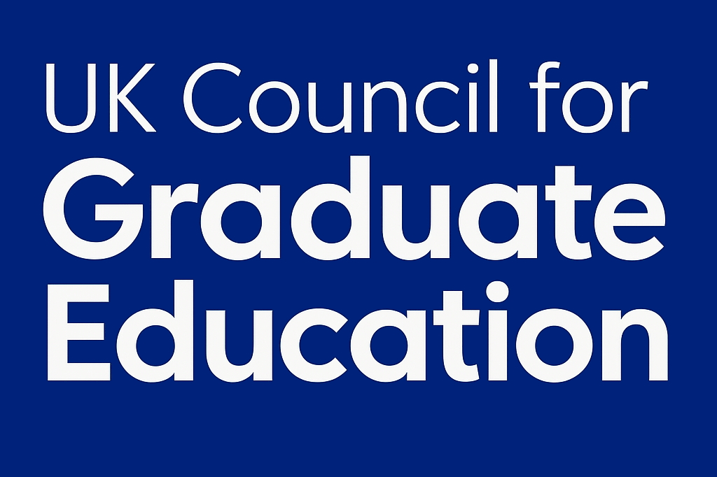 Logo of the UK Council for Graduate Education in white text on a dark blue background